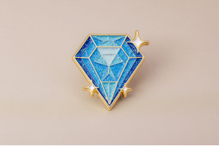 Pin’s diamant bleu gaming – Impact Émotion
