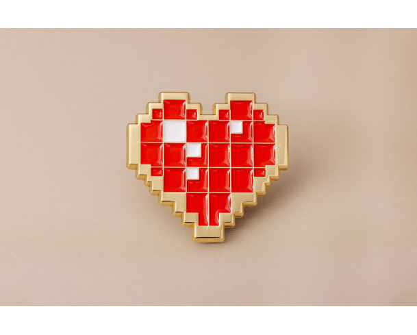 Pin’s coeur pixel gaming – Impact Émotion