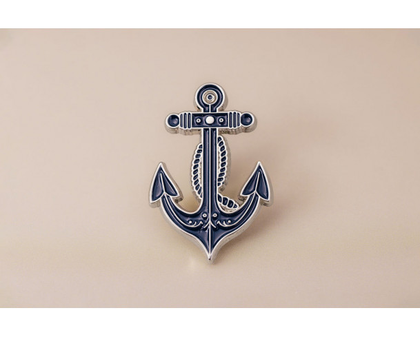 Pin’s ancre marine en métal argenté – Impact Émotion