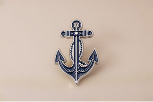 Pin’s ancre marine en métal argenté – Impact Émotion