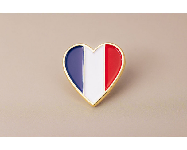 Pin’s cœur tricolore – Impact Émotion