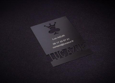50 Cartes De Visite Métal Vierges Noires - Gravure Laser Personnalisée - Idéal Bricolage & Cadeaux Pros