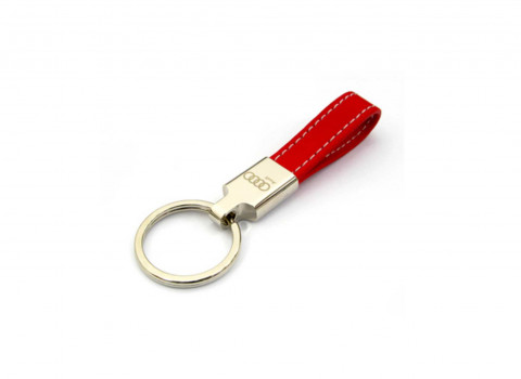 Ref IMPPOR04 - Fabrication d'un porté clé luxe en cuir, finition nickel, comprenant une gravure laser