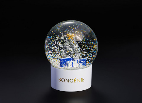 Boule à neige personnalisée intégrant un décor en 3D