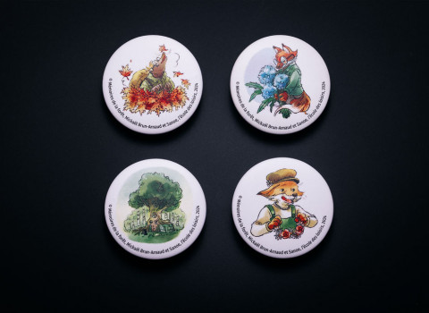 Collection de badges imprimés personnalisés