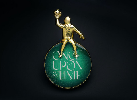 Broche en 3D de finition or, et impression UV
