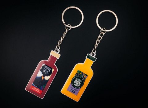 Porte-clés intégrant une impression UV et une résine époxy en surface