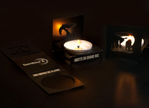 Photophore personnalisé en inox de finition noire