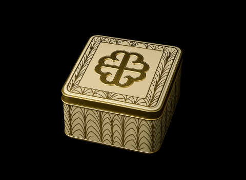 Coffret métallique intégrant un jeu d'embossage positif