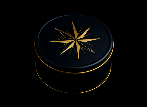 Rose des vents embossé positivement