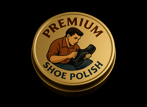 Boîte de cirage avec décor vintage