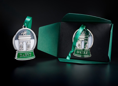 Monument travaillé en 3D et finition argentée