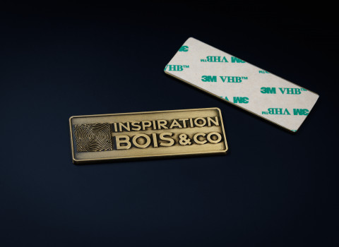 Plaque tout métal, finition bronze