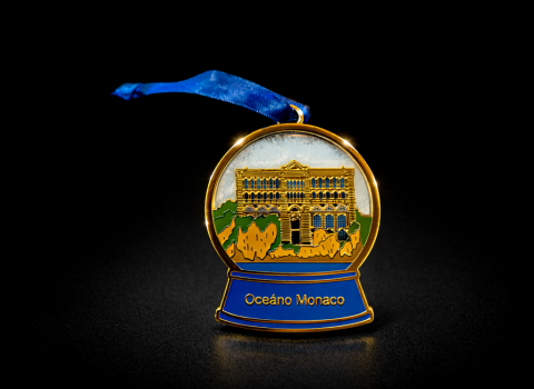 Pampille neigeuse intégrant une finition or