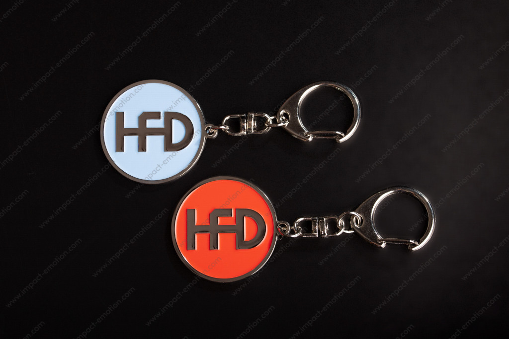 Porte-clés en métal publicitaire personnalisé avec logo